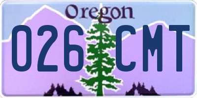 OR license plate 026CMT