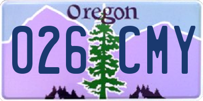OR license plate 026CMY