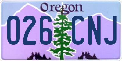 OR license plate 026CNJ