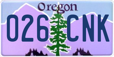 OR license plate 026CNK