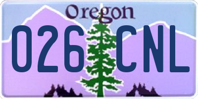 OR license plate 026CNL