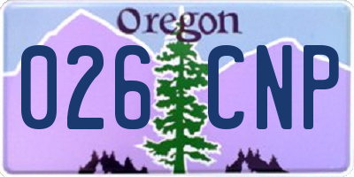 OR license plate 026CNP