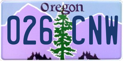 OR license plate 026CNW