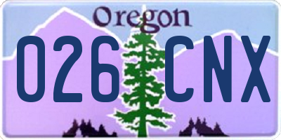 OR license plate 026CNX
