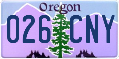 OR license plate 026CNY