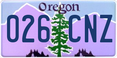 OR license plate 026CNZ