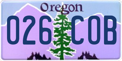 OR license plate 026COB