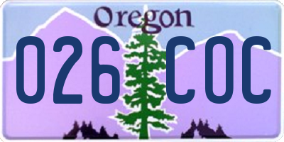 OR license plate 026COC