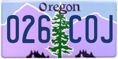 OR license plate 026COJ