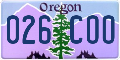 OR license plate 026COO
