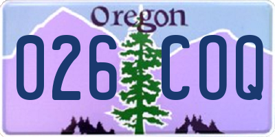 OR license plate 026COQ