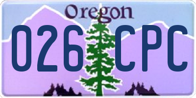 OR license plate 026CPC