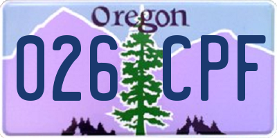 OR license plate 026CPF
