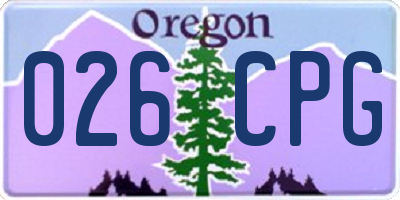 OR license plate 026CPG
