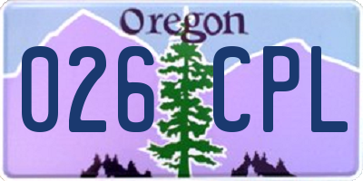 OR license plate 026CPL