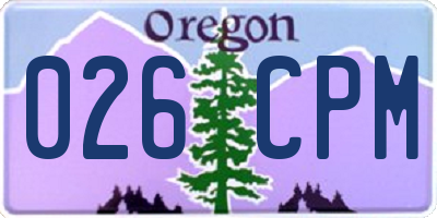 OR license plate 026CPM