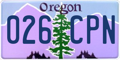 OR license plate 026CPN