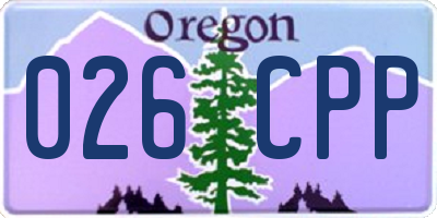 OR license plate 026CPP