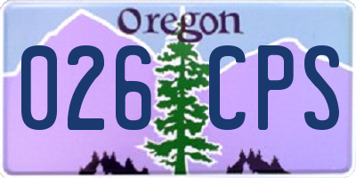 OR license plate 026CPS