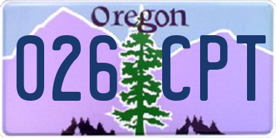 OR license plate 026CPT