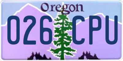 OR license plate 026CPU
