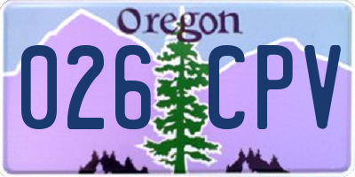 OR license plate 026CPV