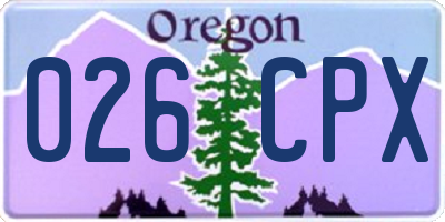 OR license plate 026CPX