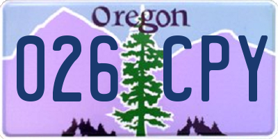 OR license plate 026CPY