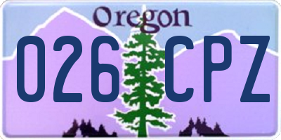 OR license plate 026CPZ