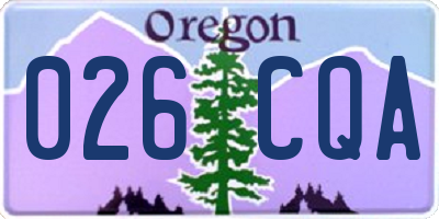 OR license plate 026CQA