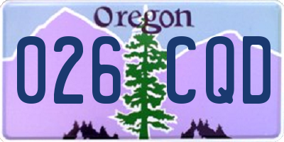 OR license plate 026CQD