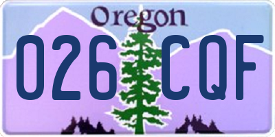 OR license plate 026CQF