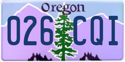 OR license plate 026CQI