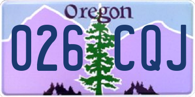 OR license plate 026CQJ