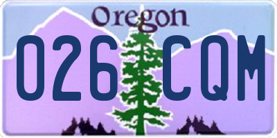 OR license plate 026CQM