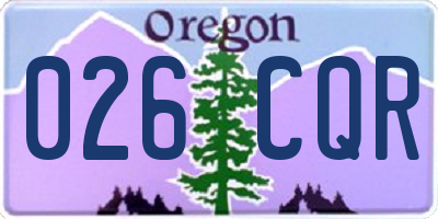OR license plate 026CQR