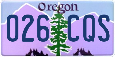 OR license plate 026CQS