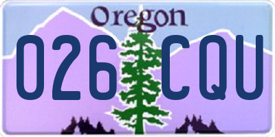 OR license plate 026CQU