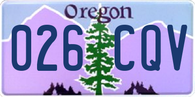 OR license plate 026CQV