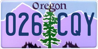 OR license plate 026CQY