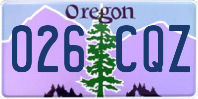 OR license plate 026CQZ