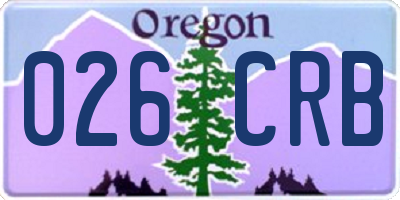 OR license plate 026CRB