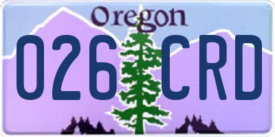 OR license plate 026CRD