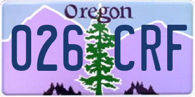 OR license plate 026CRF