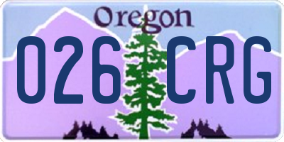OR license plate 026CRG
