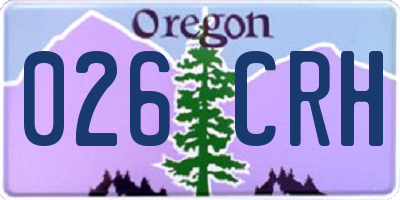 OR license plate 026CRH