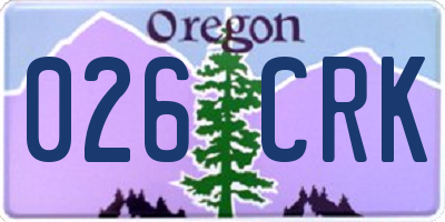OR license plate 026CRK