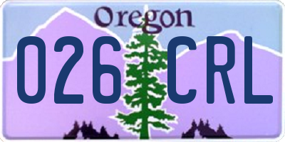 OR license plate 026CRL
