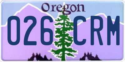 OR license plate 026CRM