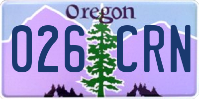 OR license plate 026CRN